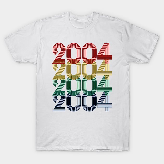 Cool Retro Year 2004 - Made In 2004 - 19 Years Old, 19th Birthday Gift For Men & Women T-Shirt by Art Like Wow Designs